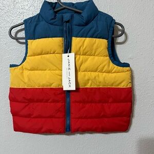 Janie and Jack Tri-Color Kids Vest - Navy, Yellow, Red